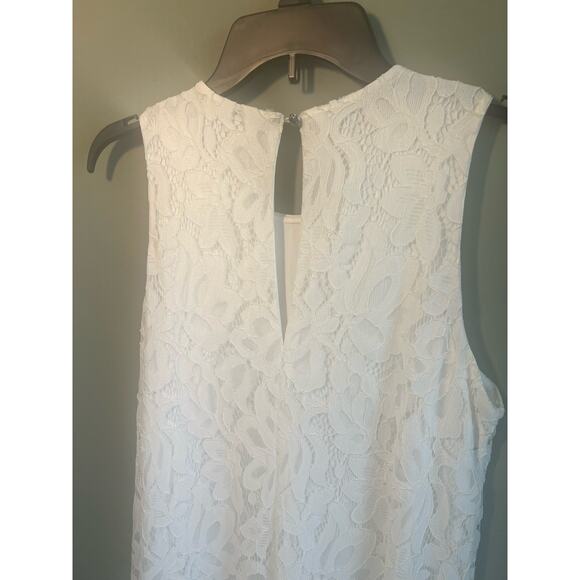 Tommy Hilfiger Sleeveless White Floral Lace A-Line Dress, Size 6 - Picture 8 of 13
